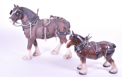 Lot 197 - BESWICK - TWO CHINA PORCELAIN HORSE FIGURINES