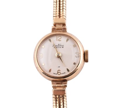 Lot 164 - HALLMARKED 9CT GOLD BENTINA STAR LADIES WRISTWATCH