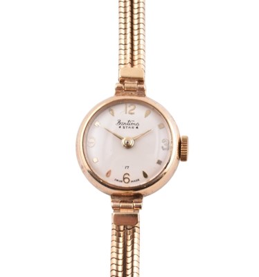 Lot 164 - HALLMARKED 9CT GOLD BENTINA STAR LADIES WRISTWATCH