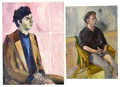 Lot 72 - ROBIN SYMES (1939-2023) - TWO UNTITLED PORTRAIT STUDY MALE SITTERS