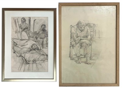 Lot 86 - ROBIN SYMES (1939-2023) - TWO UNTITLED LIFE-DRAWING STUDIES