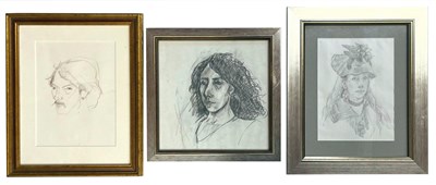 Lot 70 - ROBIN SYMES (1939-2023) - THREE UNTITLED PORTRAIT STUDIES