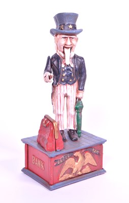 Lot 203 - LATE 19TH / EARLY 20TH CENTURY UNCLE SAM CAST IRON MONEY BOX