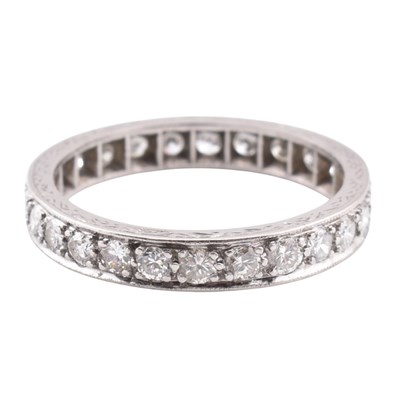 Lot 182 - PLATINUM & DIAMOND ETERNITY RING