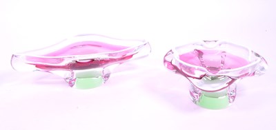 Lot 29 - JOSEPH HOSPODKA - CHRIBSKA - TWO MID CENTURY GLASS DISHES