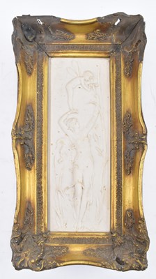 Lot 128 - EARLY 20TH CENTURY FRENCH MARBLE RELIEF PLAQUE - NYMPH AND PUTTI