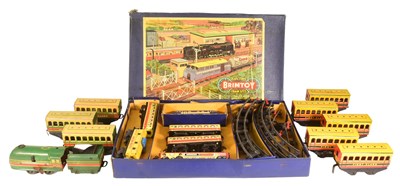 Lot 203 - MODEL RAILWAY - VINTAGE BRIMTOY TINPLATE TRAINSETS