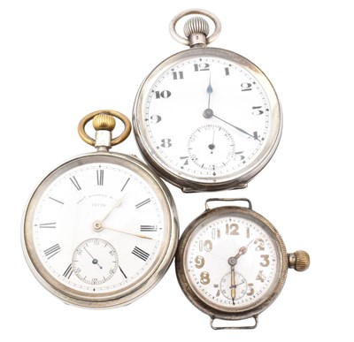 Lot 391 - HALLMARKED SILVER THOS RUSSELL POCKET WATCH T/W 2 OTHERS