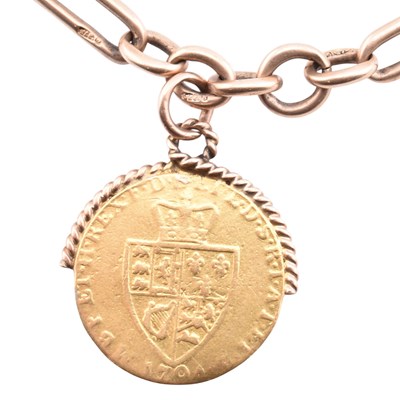 Lot 53 - MOUNTED 1794 SPADE GUINEA ON BAR LINK ALBERT CHAIN