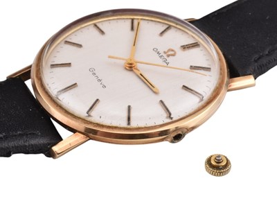 Lot 96 - HALLMARKED 9CT GOLD 1960S OMEGA GENEVE GENTLEMANS WRISTWATCH AF