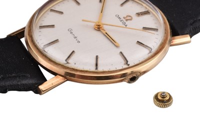 Lot 96 - HALLMARKED 9CT GOLD 1960S OMEGA GENEVE GENTLEMANS WRISTWATCH AF