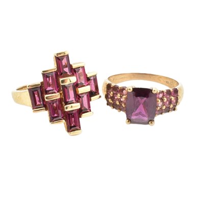 Lot 310 - TWO HALLMARKED 9CT GOLD & GEM SET RINGS