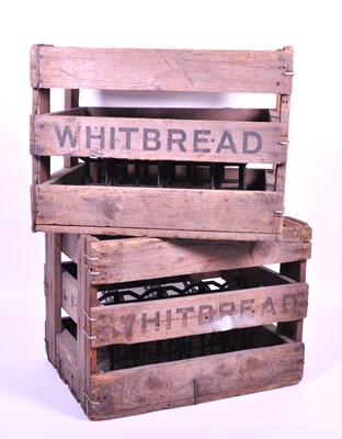 Lot 235 - TWO LATE 20TH CENTURY WHITBREAD WOODEN BEER CRATES