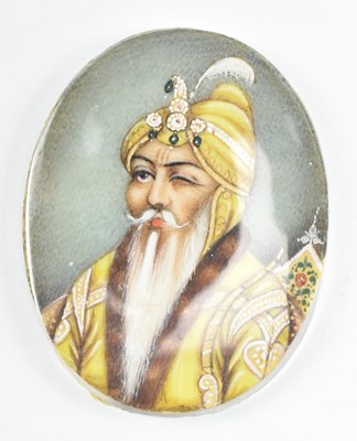 Lot 25 - 19TH CENTURY INDIAN PORTRAIT MINIATURE OF MAHARAJA RANJIT SINGH