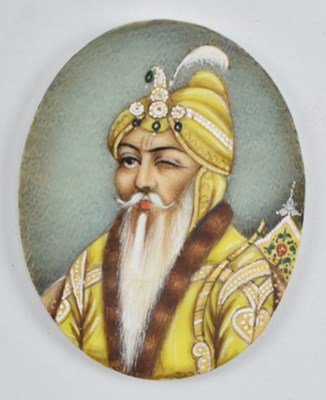 Lot 25 - 19TH CENTURY INDIAN PORTRAIT MINIATURE OF MAHARAJA RANJIT SINGH