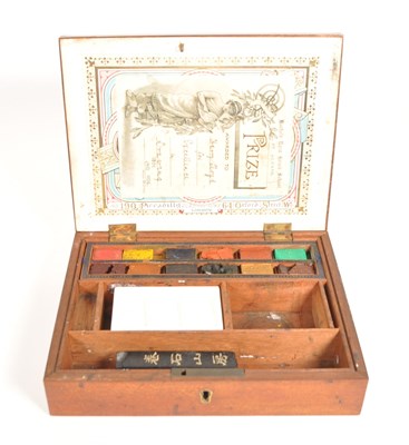 Lot 312 - LATE 19TH CENTURY WATERCOLOUR PAINTING TRAVEL SET