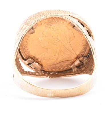 Lot 34 - VICTORIAN 1893 FULL SOVEREIGN COIN MOUNTED IN 9CT GOLD RING