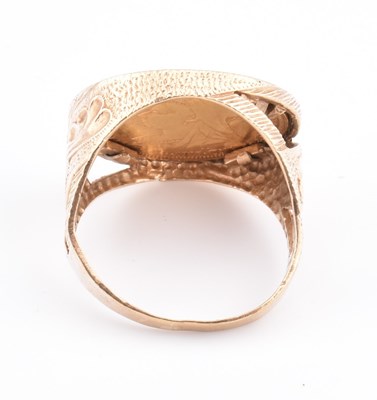 Lot 34 - VICTORIAN 1893 FULL SOVEREIGN COIN MOUNTED IN 9CT GOLD RING