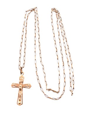 Lot 214 - HALLMARKED 9CT GOLD CRUCIFIX PENDANT NECKLACE