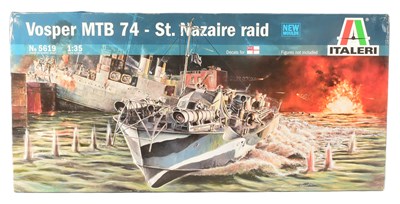 Lot 101 - MODEL KITS - ITALERI 1/35 SCALE VOSPER MTB 74 ST NAZAIRE RAID