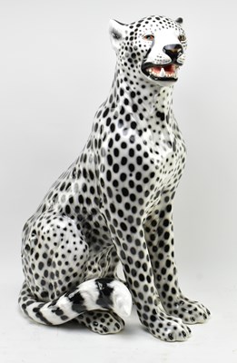 Lot 4 - 20TH CENTURY ITALIAN LARGE CERAMIC SNOW LEOPARD