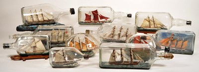 Lot 254 - COLLECTION OF ELEVEN 20TH CENTURY SHIPS IN GLASS BOTTLES