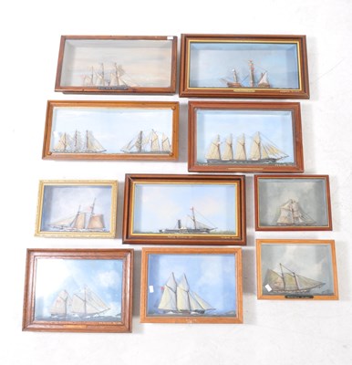 Lot 255 - COLLECTION OF TEN 20TH CENTURY SHIPS MOUNTED IN BOX FRAMES