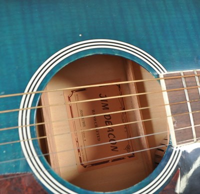 Lot 403 - JIM DEACON - LATE 20TH CENTURY ELECTRIC ACOUSTIC GUITAR WITH CASE