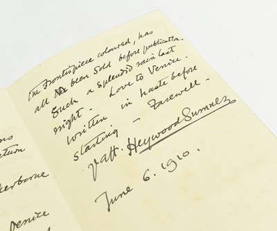 Lot 84 - SUMNER, HEYWOOD. 1910 THE BOOK OF GORLEY WITH LETTER FROM SUMNER TO WILLIE FOYLE