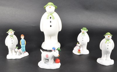 Lot 5 - JOHN BESWICK - FIVE 21ST CENTURY SNOWMAN CERAMIC FIGURES