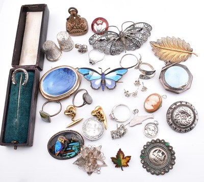 Lot 225 - ANTIQUE VINTAGE MODERN COSTUME JEWELLERY