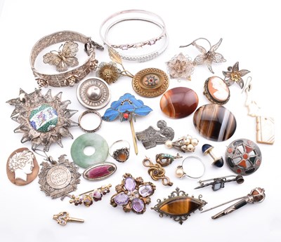 Lot 269 - ANTIQUE VINTAGE & MODERN COSTUME JEWELLERY