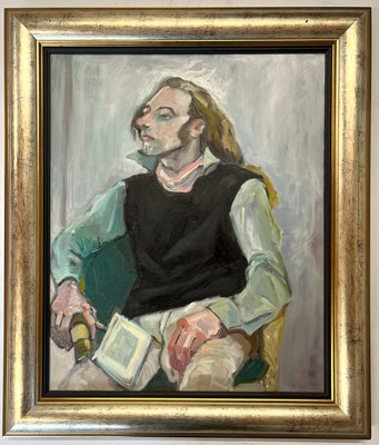 Lot 47 - ROBIN SYMES (1939-2023) - UNTITLED PORTRAIT OF SEATED MAN
