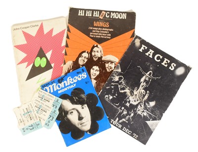 Lot 77 - 1970S MUSIC - PROGRAMMES & TICKET STUBS - BOWIE, THE FACES ETC