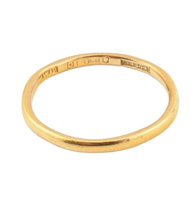 Lot 133 - HALLMARKED 22CT GOLD BAND RING