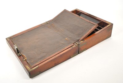Lot 384 - 20TH CENTURY VINTAGE WOODEN WRITING SLOPE