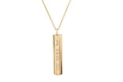 Lot 85 - TIFFANY & CO 18CT GOLD INGOT PENDANT NECKLACE