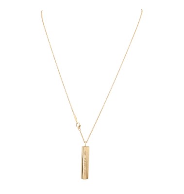Lot 85 - TIFFANY & CO 18CT GOLD INGOT PENDANT NECKLACE