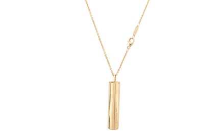 Lot 85 - TIFFANY & CO 18CT GOLD INGOT PENDANT NECKLACE