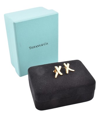 Lot 102 - TIFFANY & CO 18CT GOLD PALOMA'S GRAFFITI X EARRINGS