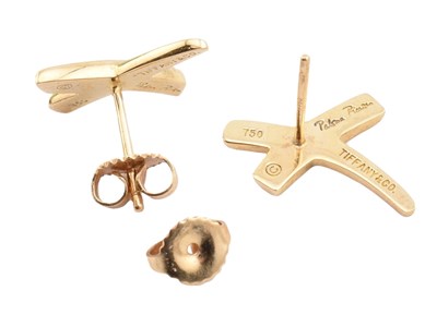 Lot 102 - TIFFANY & CO 18CT GOLD PALOMA'S GRAFFITI X EARRINGS
