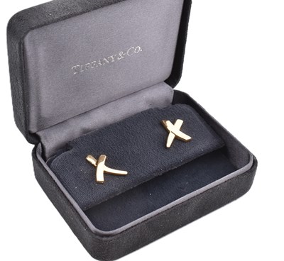 Lot 102 - TIFFANY & CO 18CT GOLD PALOMA'S GRAFFITI X EARRINGS