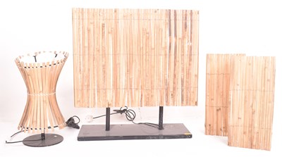 Lot 187 - FOUR VINTAGE 1970S BAMBOO EFFECT LIGHT SHADES