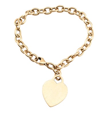Lot 67 - TIFFANY & CO 18CT GOLD HEART TAG BRACELET