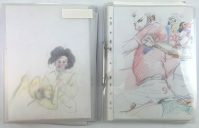 Lot 119 - ROBIN SYMES (1939-2023) - TWO FOLDERS OF ORIGINAL SKETCHES & DRAWINGS