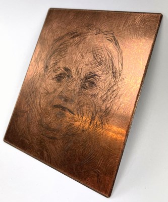 Lot 100 - ROBIN SYMES (1939-2023) - SELF PORTRAIT COPPER PLATE