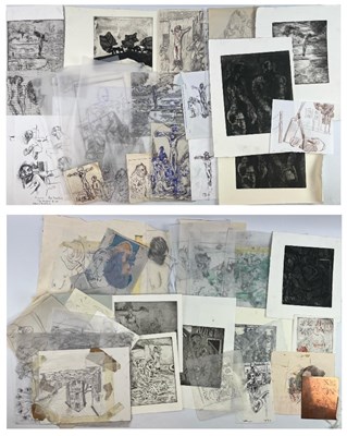 Lot 129 - ROBIN SYMES (1939-2023) - COLLECTION OF DRAWINGS ON TRACING PAPER