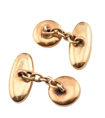 Lot 26 - PAIR OF 18CT GOLD CHAIN LINK CUFFLINKS