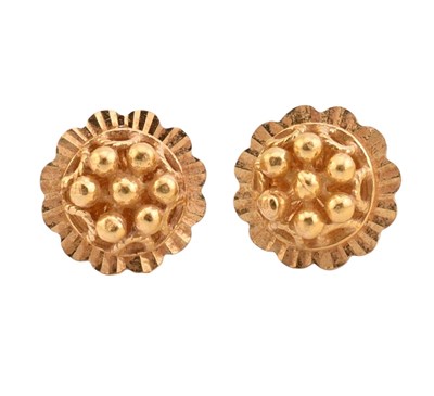 Lot 125 - PAIR OF GOLD STUD EARRINGS AF