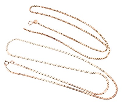 Lot 452 - TWO 9CT GOLD CHAIN NECKLACES